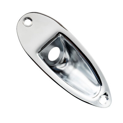 Musiclily Pro Chrome 10mm Steel Boat Shape Jack Ferrule Plate For Strat Guitar