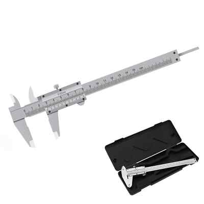 0-150mm Carbon Steel 0.02mm High Precision Vernier Caliper with Storage Box, Non