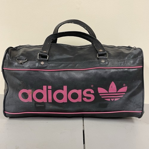 Vintage 80s Adidas Leather Bag Duffle Gym Overnight