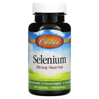 Carlson Labs Selenium 200 мкг 180 капсул Без глютена, без консервантов,