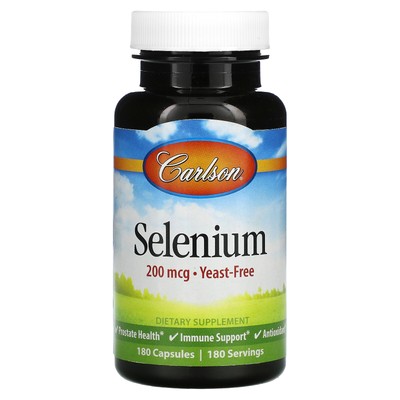 Carlson Labs Selenium 200 мкг 180 капсул Без глютена, без консервантов,