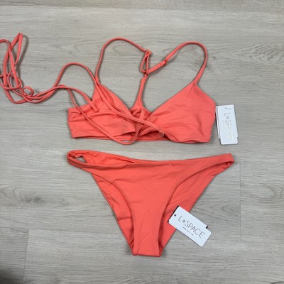 L*Space Kristen Bikini Top Camacho Bikini Bottoms Size Medium Orange NEW