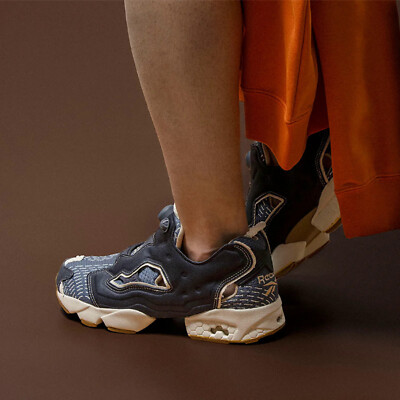 Pre-owned Reebok Instapump Fury 94 [100074848] Men Casual Shoes Obsidian/east Coast Blue