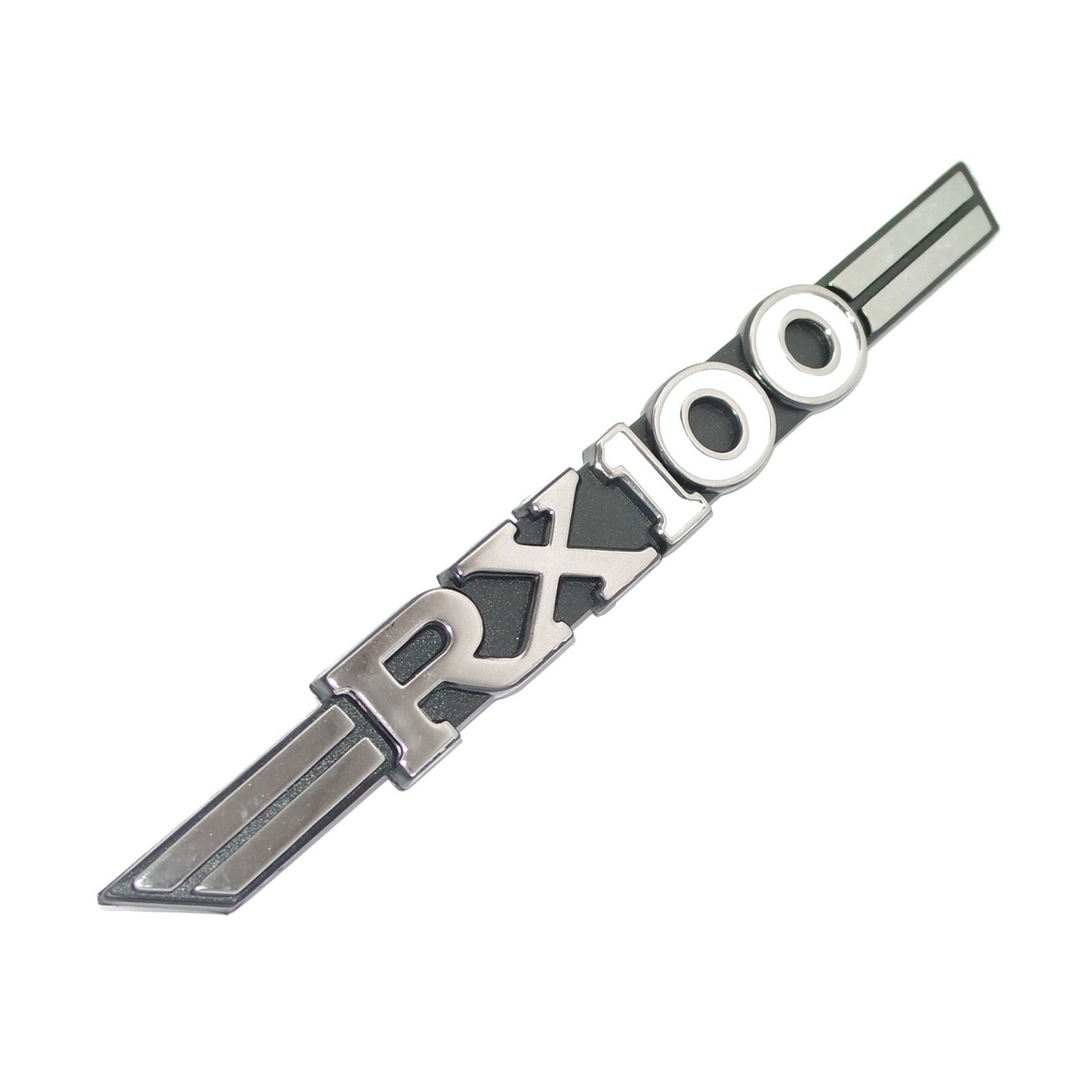 RX100 Side Cover Emblem Badge Pair Plastic chrome Black Yamaha RX 100 Bikes  