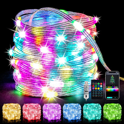 Smart WS2812B Addressable LED Garlands RGB String Fairy Lights USB Festoon for H