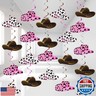 Maxdot 42 Pcs Western Cowboy Party Decorations Wild West Hanging Swirl Cowboy Hat Ceiling Streamers for Adults Cowgirl Boys Birthday Party Decorations Supplies (Stylish Style)
