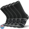 ANTSANG Merino Wool Socks for Men and Women Thermal Winter Hiking Warm Thick Crew Cozy Boot Work Gift Socks Stocking Stuffers 5 Pairs (Black,L)