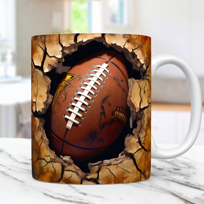 3D Football Mug,Coffee Mug Gift for Dad, Mom,Daughter,Son,birthday present