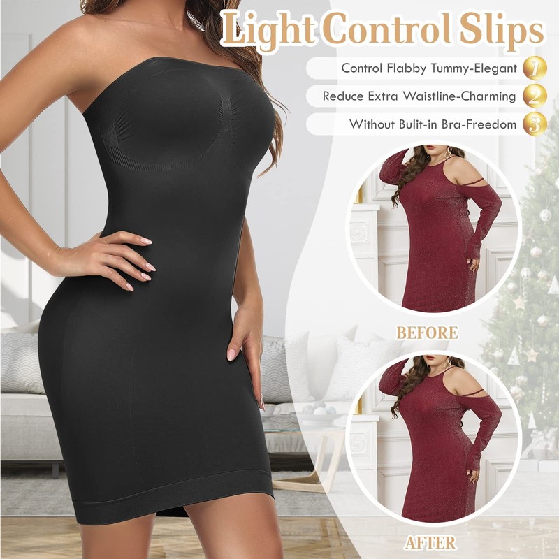 Women's Shapewear Full Slip for Under Dresses Tummy Control No Show Body  Shaper | eBay