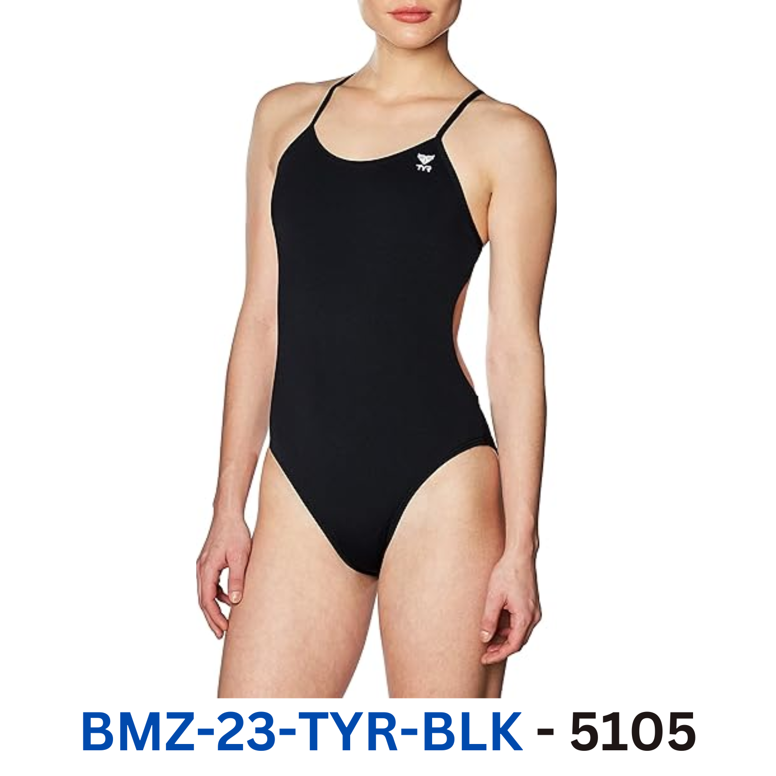 TYR Women's Durafast sleek/flexible strap, One Cutoufit Swimsuit, Black, Size 38