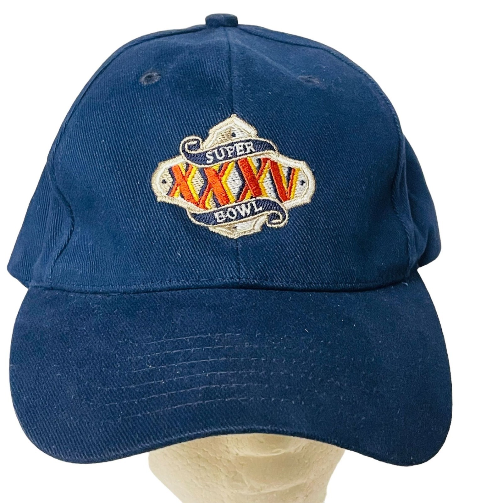 Vintage Baseball Cap Super Bowl XXXV Navy Blue Adjustable