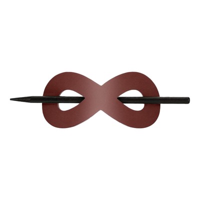 Faux Leather Hair Barrette with Stick Hair Bun Holder Ponytail Hair Pin