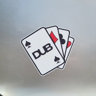 Ace of Dub 4 Cards Vinyl Sticker Decal For Car Van Window 106x100mm