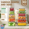 60 PCS Food Storage Containers with Lids Airtight (30 Containers and 30 Lids), 100% Leak Proof Meal Prep Container for Kitchen, BPA-Free Plastic(Polypropylene5), Microwave/Dishwasher Safe, Labels and Pen