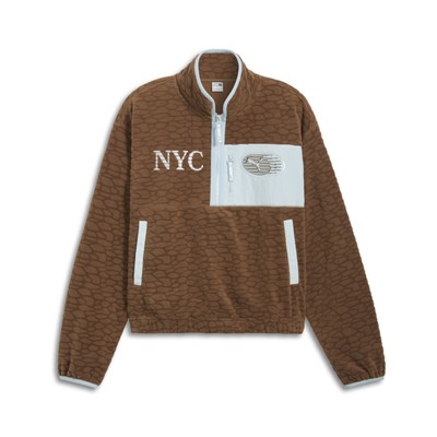 Женская куртка PUMA NYC из флиса на молнии до половины длины