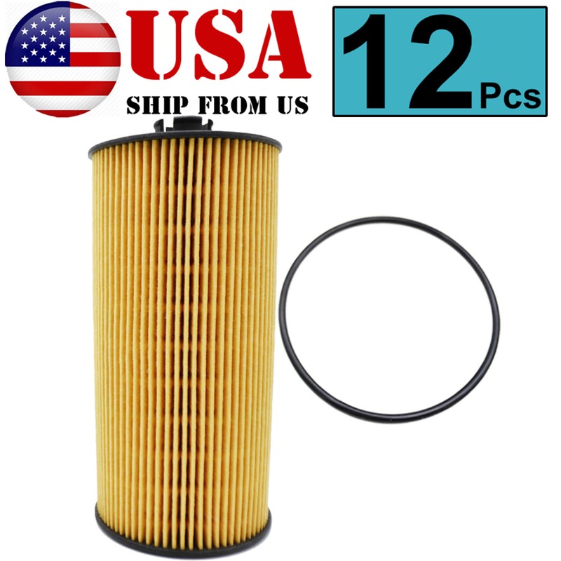 Engine Oil Filter, Qty:12, For Ford F-350 Super Duty 03-2007 6.0L 08-2010 6.4L