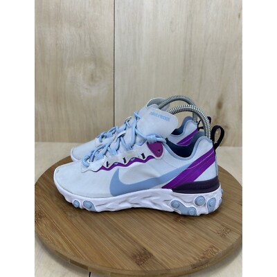 Nike React Element 55 Psychic Blue Athletic Running Shoes Womens Size 6