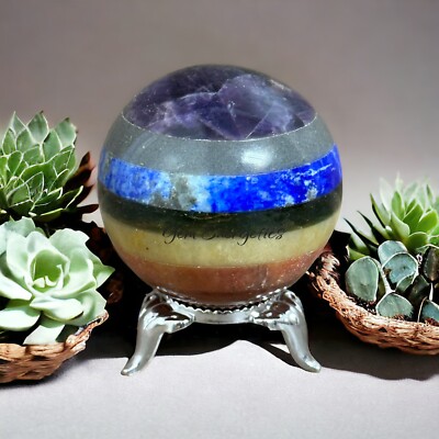7 Chakra Sphere Chakra Crystal Ball Chakra Gemstone Sphere  Seven Chakra Stone.