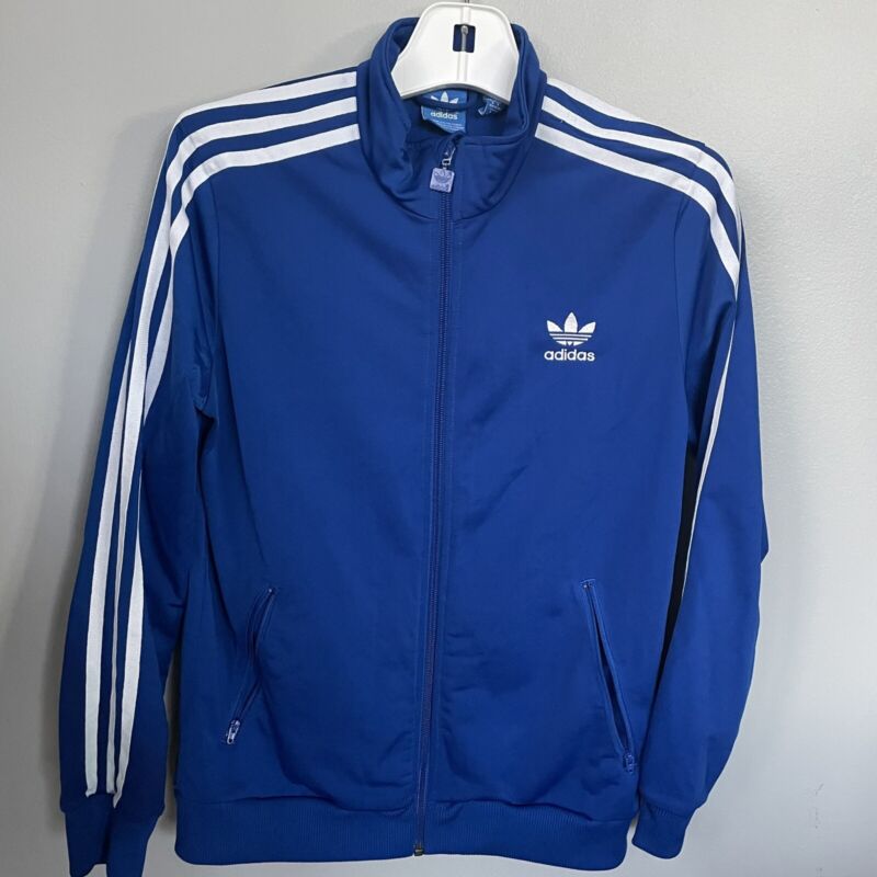 Adidas Originals Youth Boys Trefoil Large Track Suit Jacket full zip Royal Blue