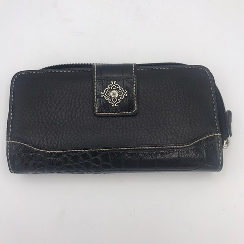 Jeun Bang Croc wallet - Black Zip Check Book Travel Cards | eBay