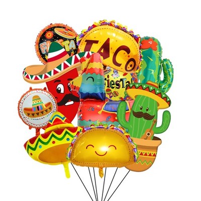 Mexican Party Decoration Fiesta Foil Balloons Set Cinco De Mayo Party Supplies 