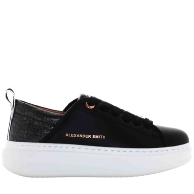 Pre-owned Alexander Smith A24us Women's Low Sneakers Eww 6730 Blk Eco Wembley Woman In Black