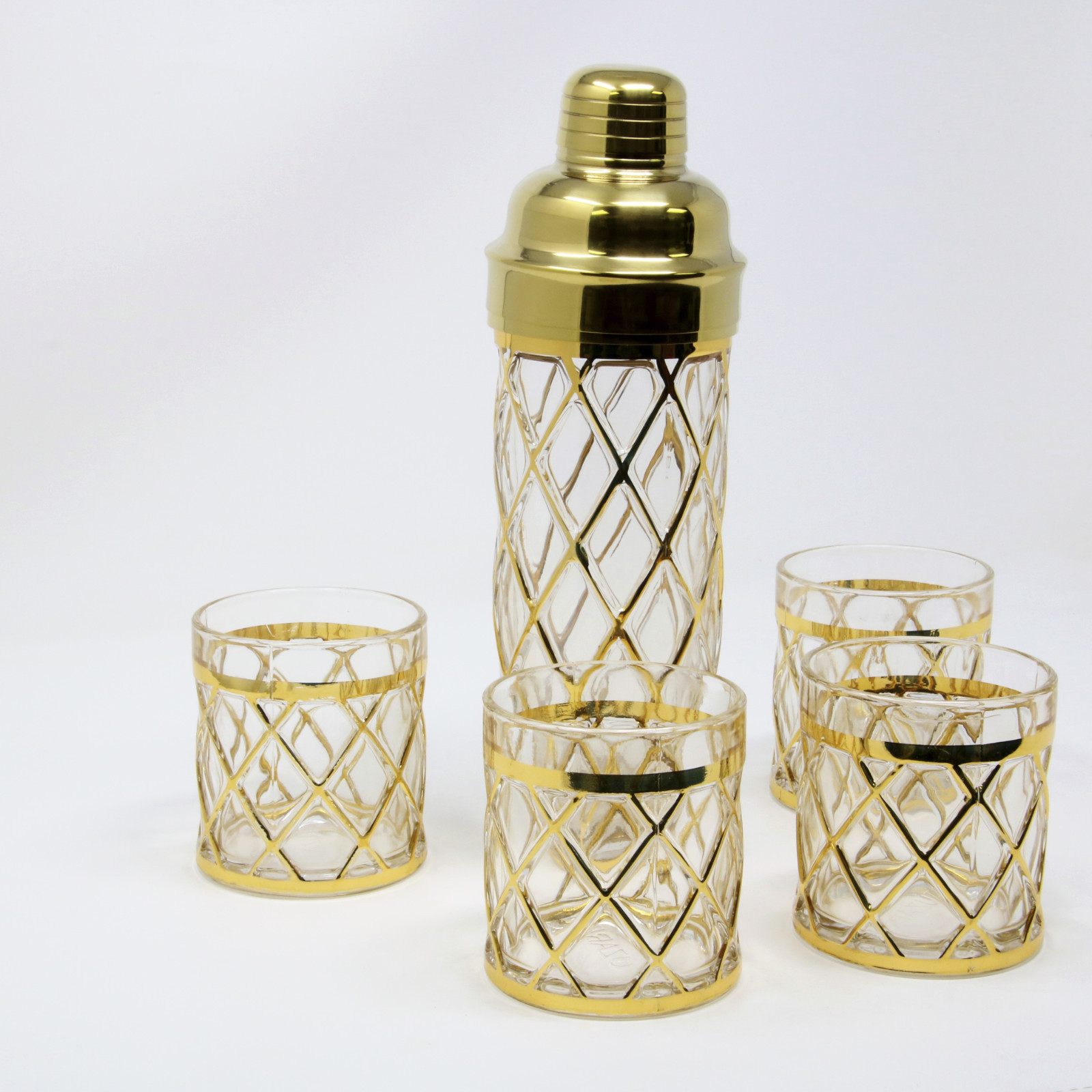 Altuzarra Glass 18k Gold Old-fashioned Glasses Neiman Marcus + Target Shaker Set
