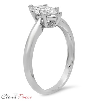 Pre-owned Pucci 1.50ct Marquise Synthetic Moissanite Wedding Bridal Promise Ring 14k White Gold In White/colorless
