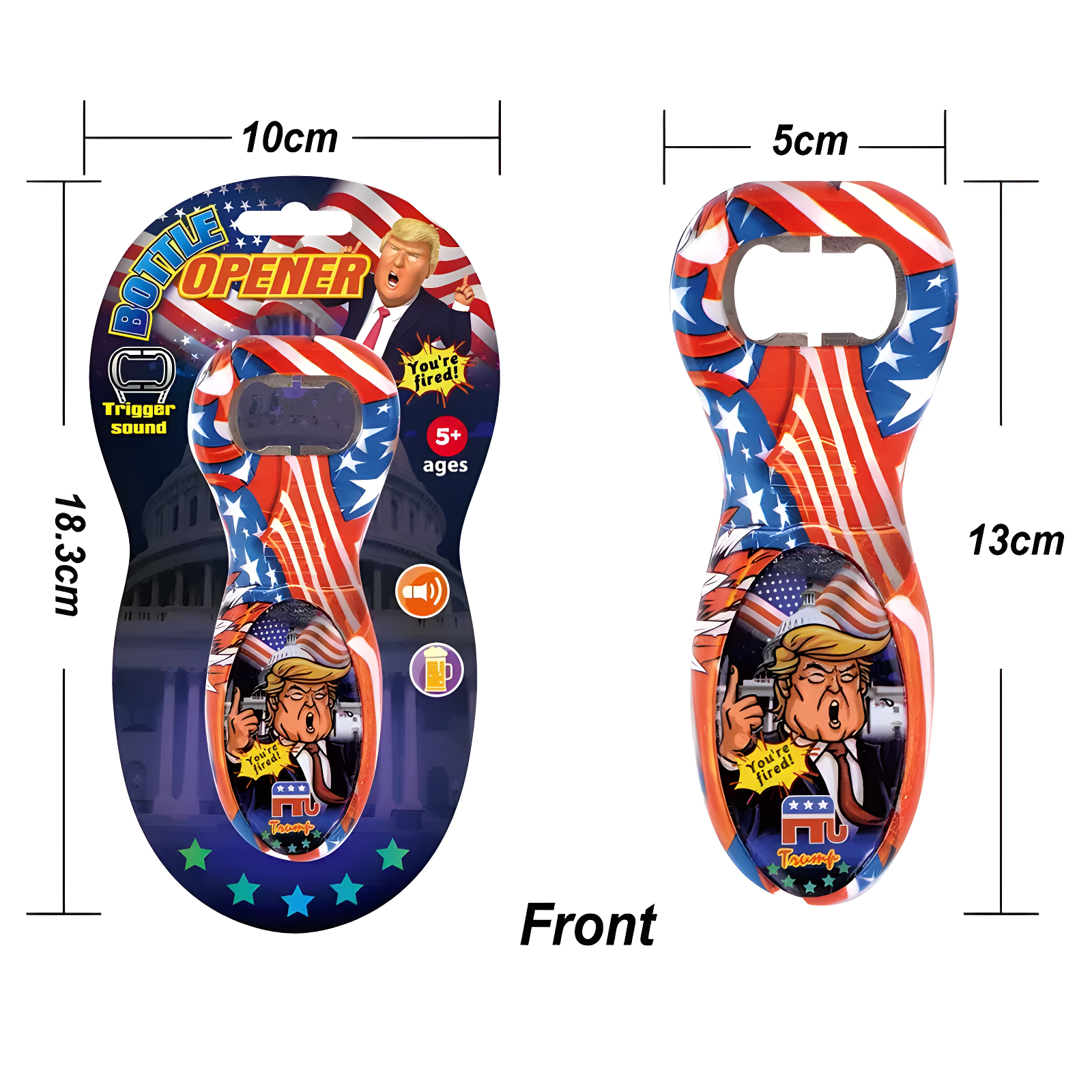 Donald Trump American Flag Beer Bottle Opener / Trump Speaks When Used