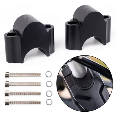 Motorcycle 28mm Handlebar Risers Handle Fat Bar Mount Clamp Black