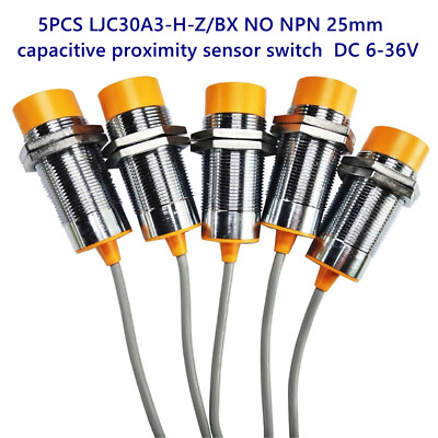 5PCS Capacitive Proximity Switch Sensor 25mm 3-Wire NPN NO 6-36V LJC30A3-H-Z/BX