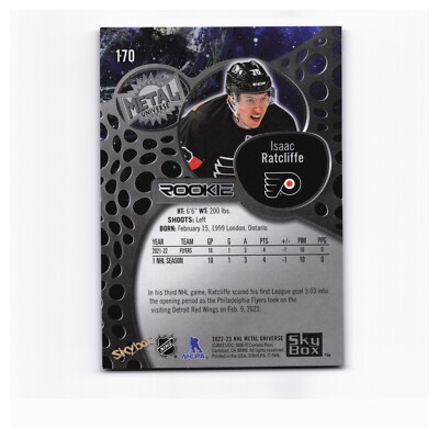 2021 SkyBox NHL Metal Universe #170 Isaac Ratcliffe RC