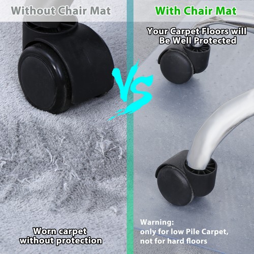 60" PVC Chair Floor Mat Non-slip Texture Desk Solid Floor Protector Carpet