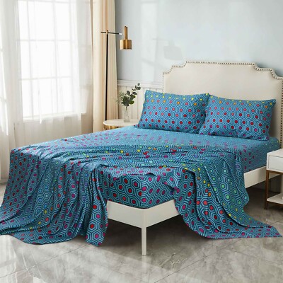 100% Cotton Strip Sheets Set Queen Egyptian Cotton Bed Sheet Set Full King Size