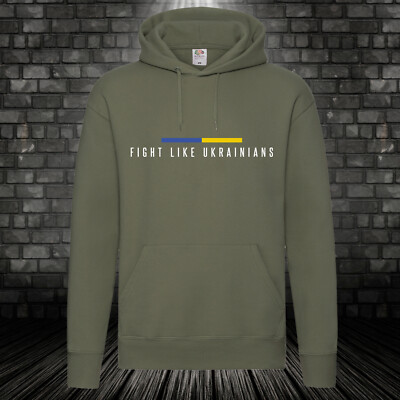 Fight Like Ukrainians Hoodie Kult Kapuzenpulli Slava Ukrainer Selenskyj S-XXL