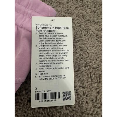 Pre-owned Lululemon Softstreme High-rise Pant Regular Vitapink Size 2 In Pink