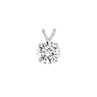 Pre-owned Shine Brite With A Diamond 1.75 Ct Round Cut Solid 18k White Gold Solitaire Pendant 18" Necklace In White/colorless