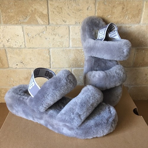 UGG FLUFF OH YEAH AMETHYST SLIDE SHEEPSKIN SHOE SLIPPER SANDALS