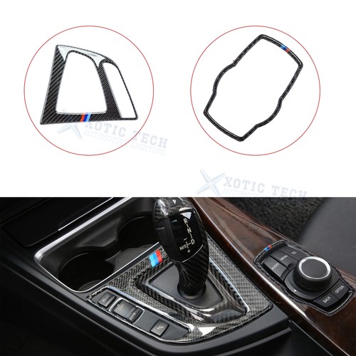 M-Colored Carbon Fiber Gear Shift I-Drive Multimedia Frame Trim For BMW F30 F34