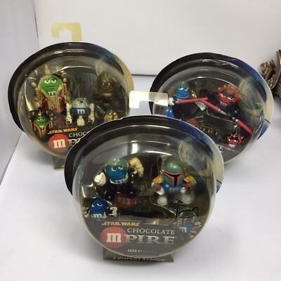 Star Wars M&M's MM Chocolate ''MPIRE'' Lot of 7 Total Figures 3 Packs NEW