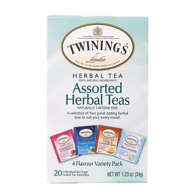 TWININGS HERBAL TEA ASSORTED HERBAL TEAS 20 Tea Bags