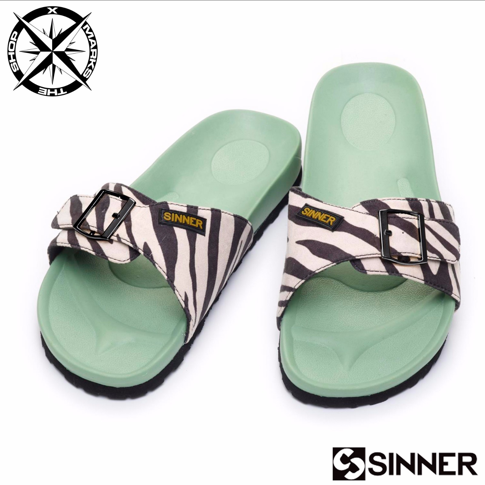 zebra flip flops