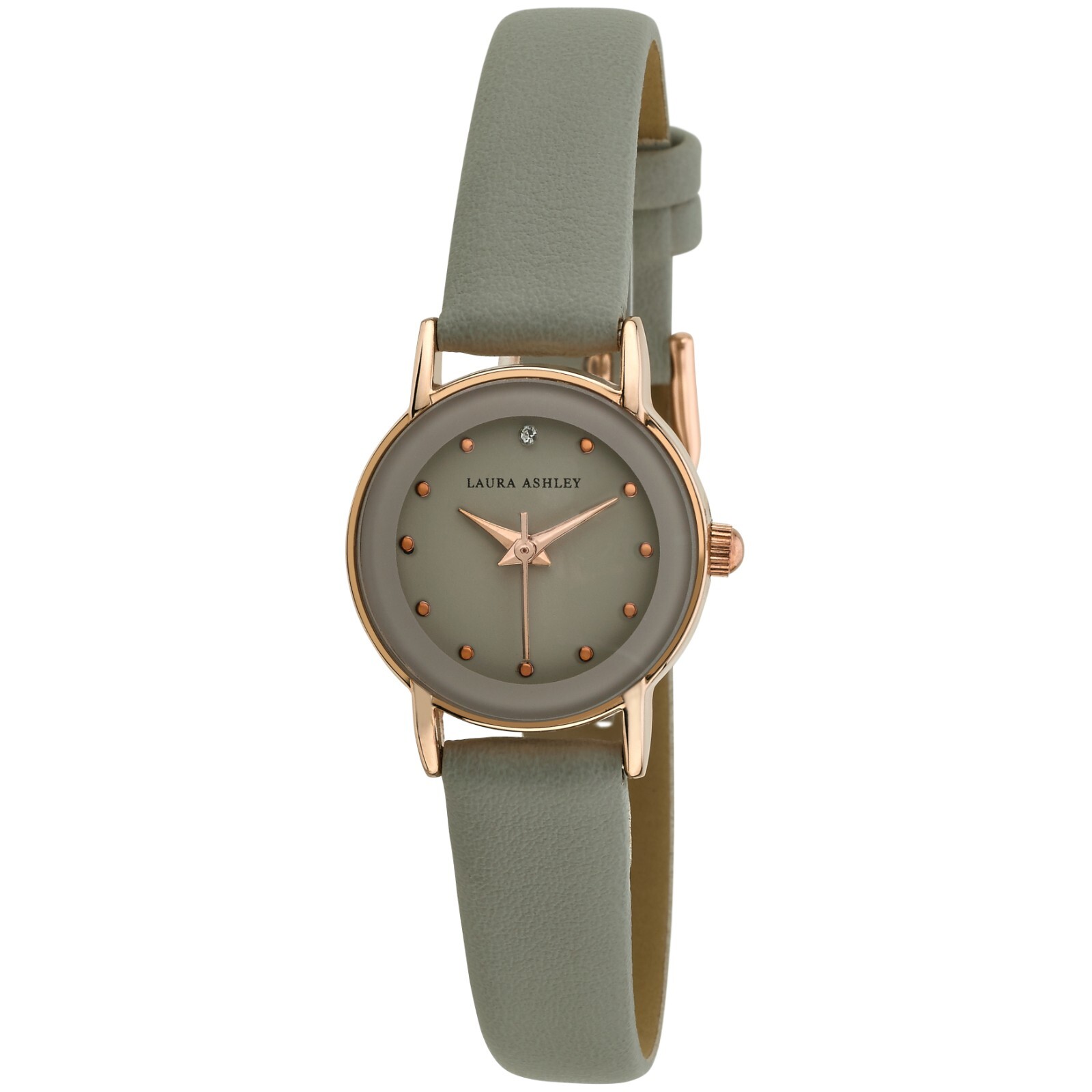 Pre-owned Laura Ashley Women's 24mm Case Vegan Leather Strap Watch (la3002) In Rose Gold