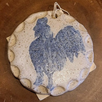 VTG Rooster Stoneware Pottery Bread Tile Warmer Signed Dolores Rader NWT