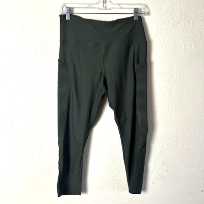 Vogo Athletica Active Pants Dark Green Cropped Pull On Stretch Ribbed  Womens M