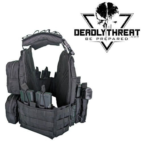 Urban Assault Black Storm Tactical Vest Plate Carrier