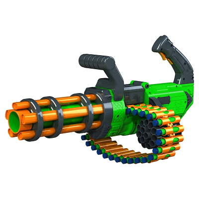V-Twin Motorized Gatling Belt Dart Blaster - Compatible with NERF Foam Darts