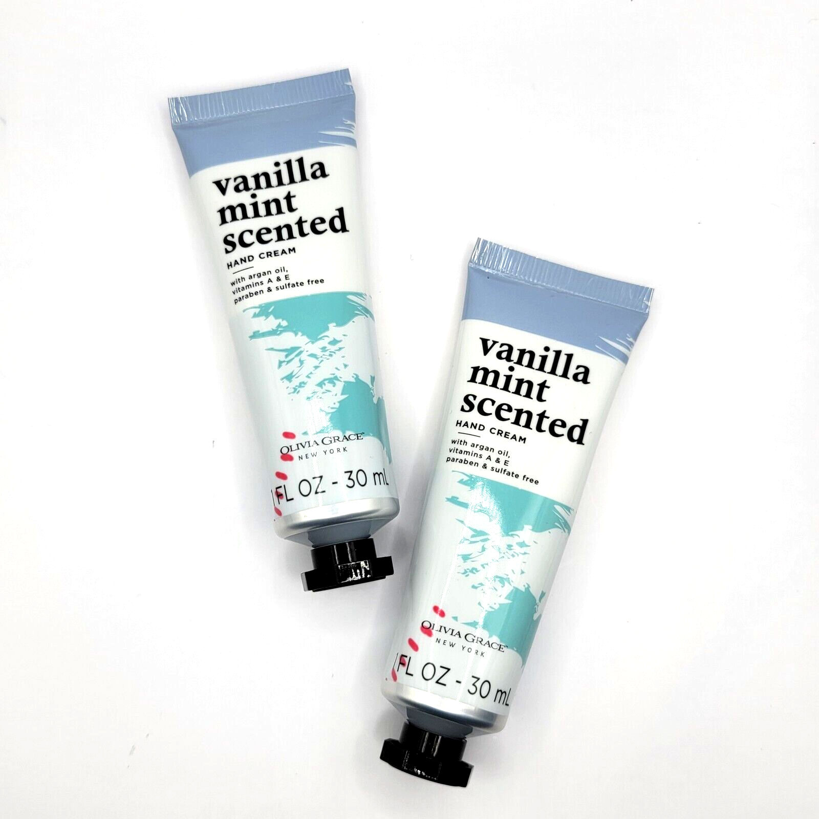 Olivia Grace Vanilla Mint Scented Hand Cream Lotion 2 Pack Lot 1 Fl oz each Tube