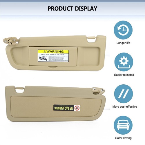 For Honda Civic 06-11 2006-2011 Driver Side Sun Visor Sunvisor Pearl Ivory Tan