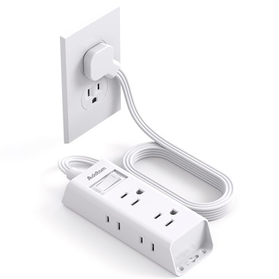 Cruise Essentials - Flat Plug Power Strip, Addtam 5 ft Ultra Flat Extension C...